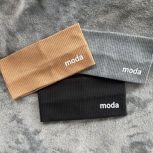 Moda essential neutrals Ribbed Headbands - Black, Gray, and Brown